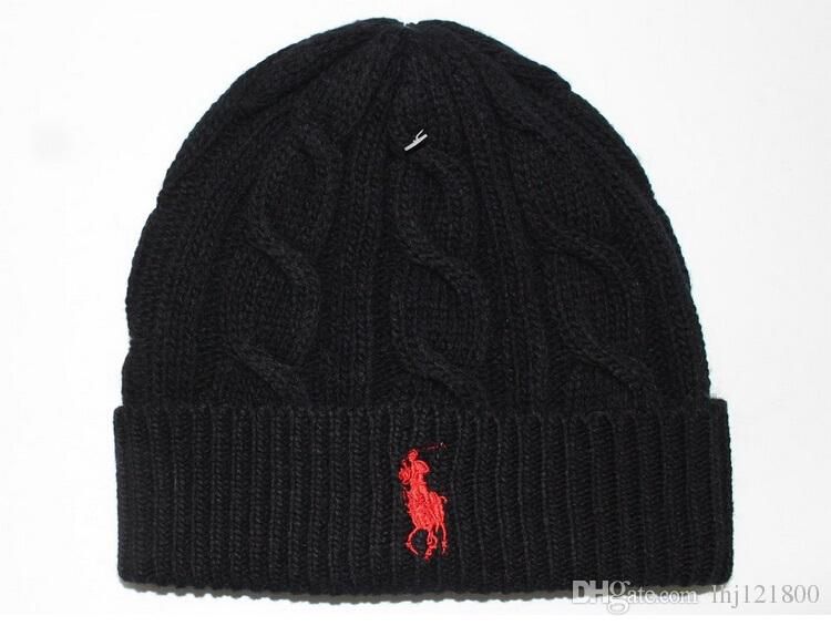 black red polo hat