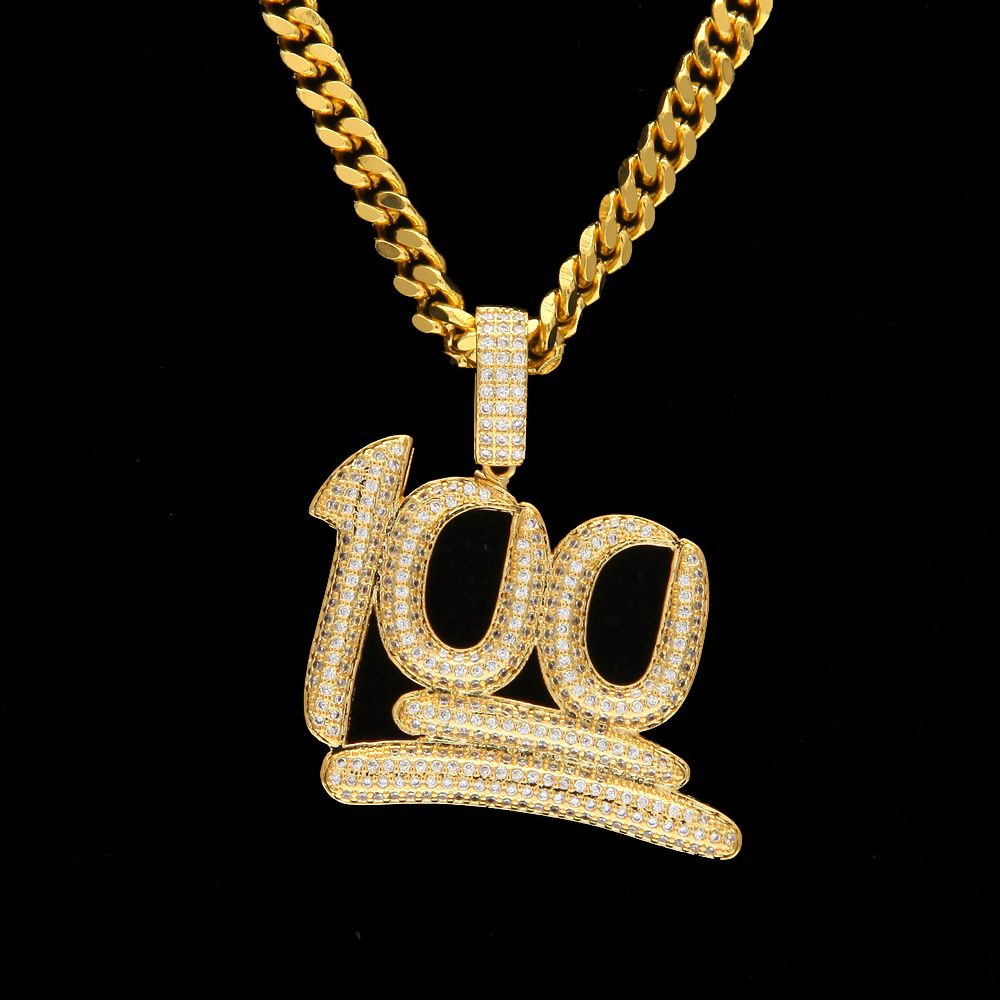 Whole Copper 100 Emoji Pendant Necklace Micro Paved Cubic Zircon Whole Copper 100 Emoji Pendant Necklace Micro Paved Cubic Zircon Gold Silver Plated Score Hip Hop Women Mens Jewelry Costume Lockets From