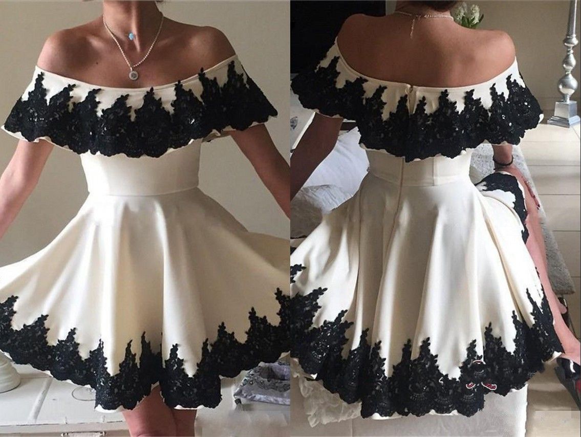 black and white short formal dresses