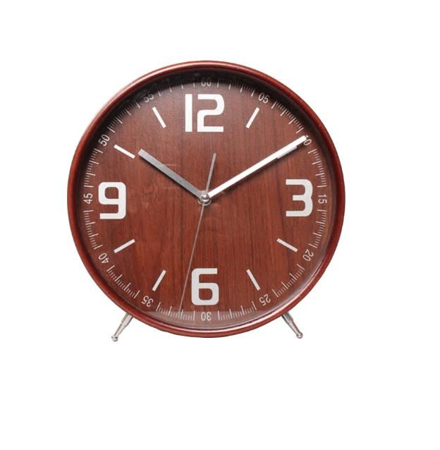 New Arrival Wooden Desk Clock Big Living Room Table Decoration Creative Gift Modern Mute Needle Alarm Free