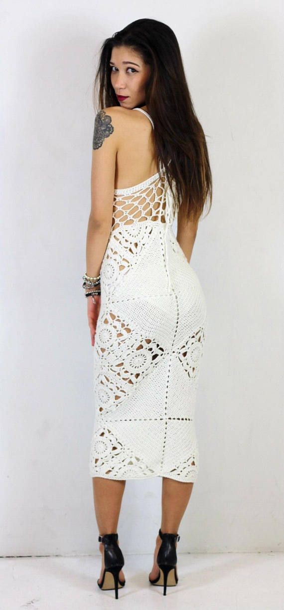 white crochet maxi dress