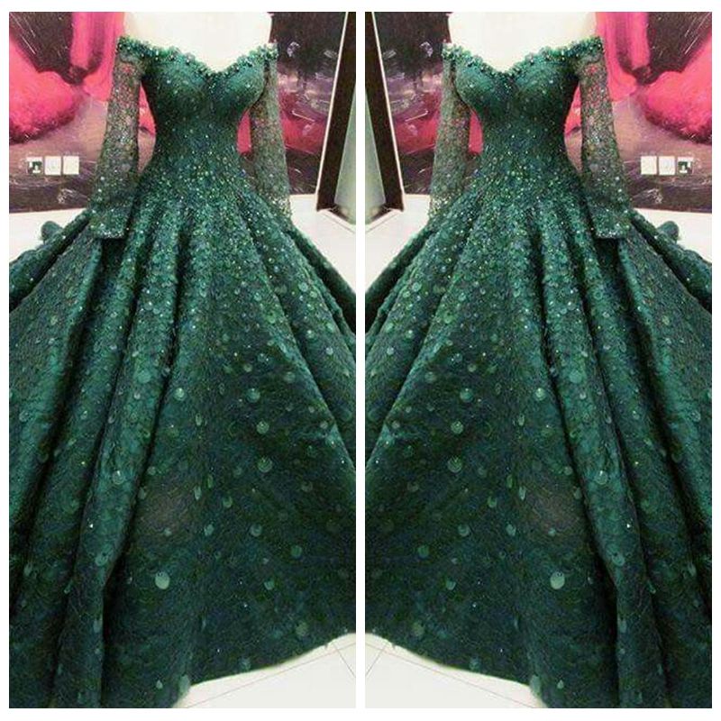Dark Green Maxi Formal Dresses