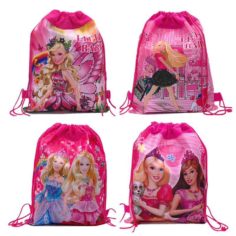 Wholesale And Retail 36*27cm Barbie Princess Loot Bag Non Woven Fabric Drawstring Backpack Gift