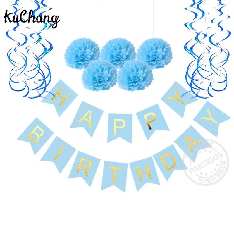 2019 First Birthday Party Paper Decoration Set Happy Birthday Banner