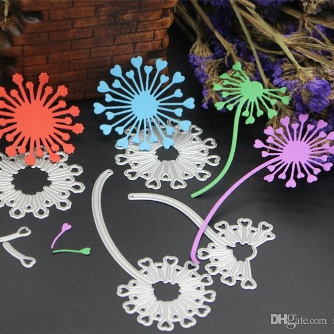 2018 dandelion shape scrapbook diy mold carbon steel embossed cutter