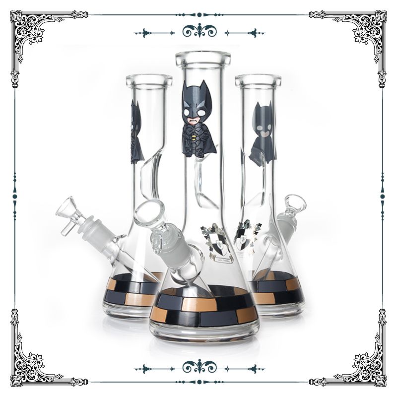 2018 Phoenix Beaker Bong Superhero Series Batman On Glass Bong Heady