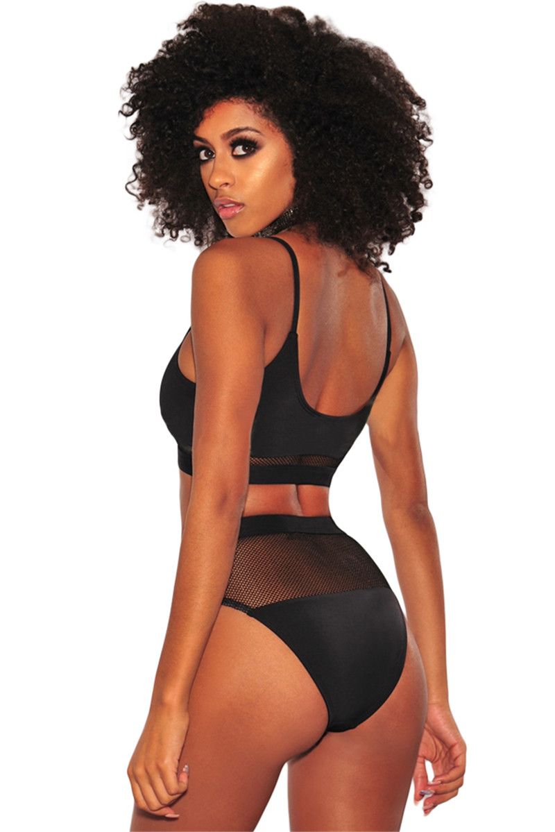 2021 Sexy Black Bikini Set Women High Waist Swimsuit 2018