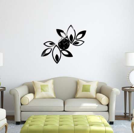 modern art flower stickers diy mirror wall clock wall sticker home