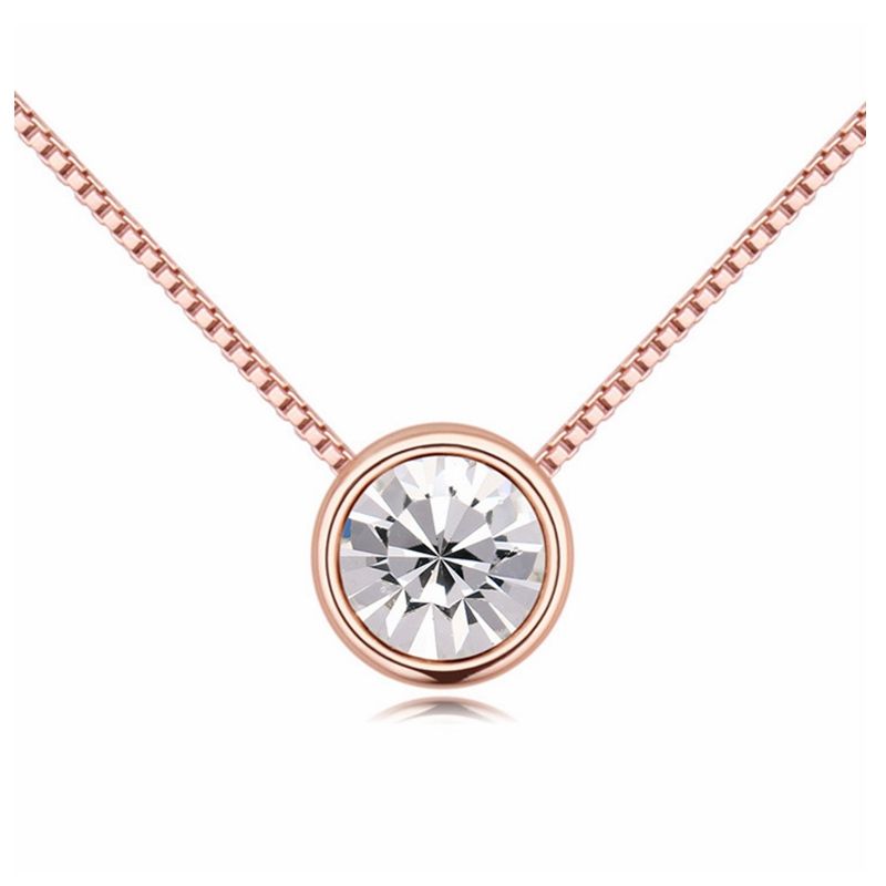 Whole 2018 New Arrival Original Crystals From Swarovski Round Whole 2018 New Arrival Original Crystals From Swarovski Round Crystal Pendant Necklace With Thin Chain Popular Style Necklaces Red