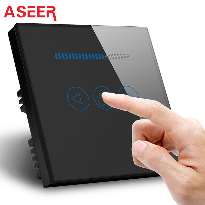 2018 Aseer Uk Standard 86 Style Electric Fan Switch 220v Black 2018 Aseer Uk Standard 86 Style Electric Fan Switch 220v Black Crystal Glass Panel Ceiling Sd Control Wall Touch 500w From Callaway
