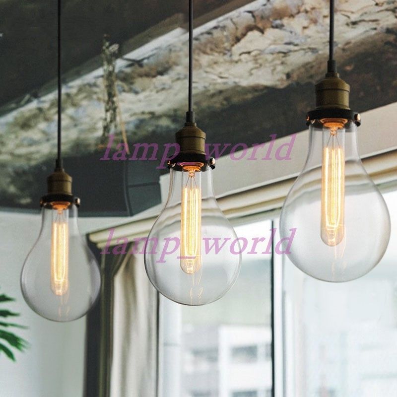 Teardrop Clear Glass Filament Single Pendant Lamp Hanging Lighting Teardrop Clear Glass Filament Single Pendant Lamp Hanging Lighting Water Drop Transpa Vintage Bulb Loft Bar Suspension Light Mega Ceiling