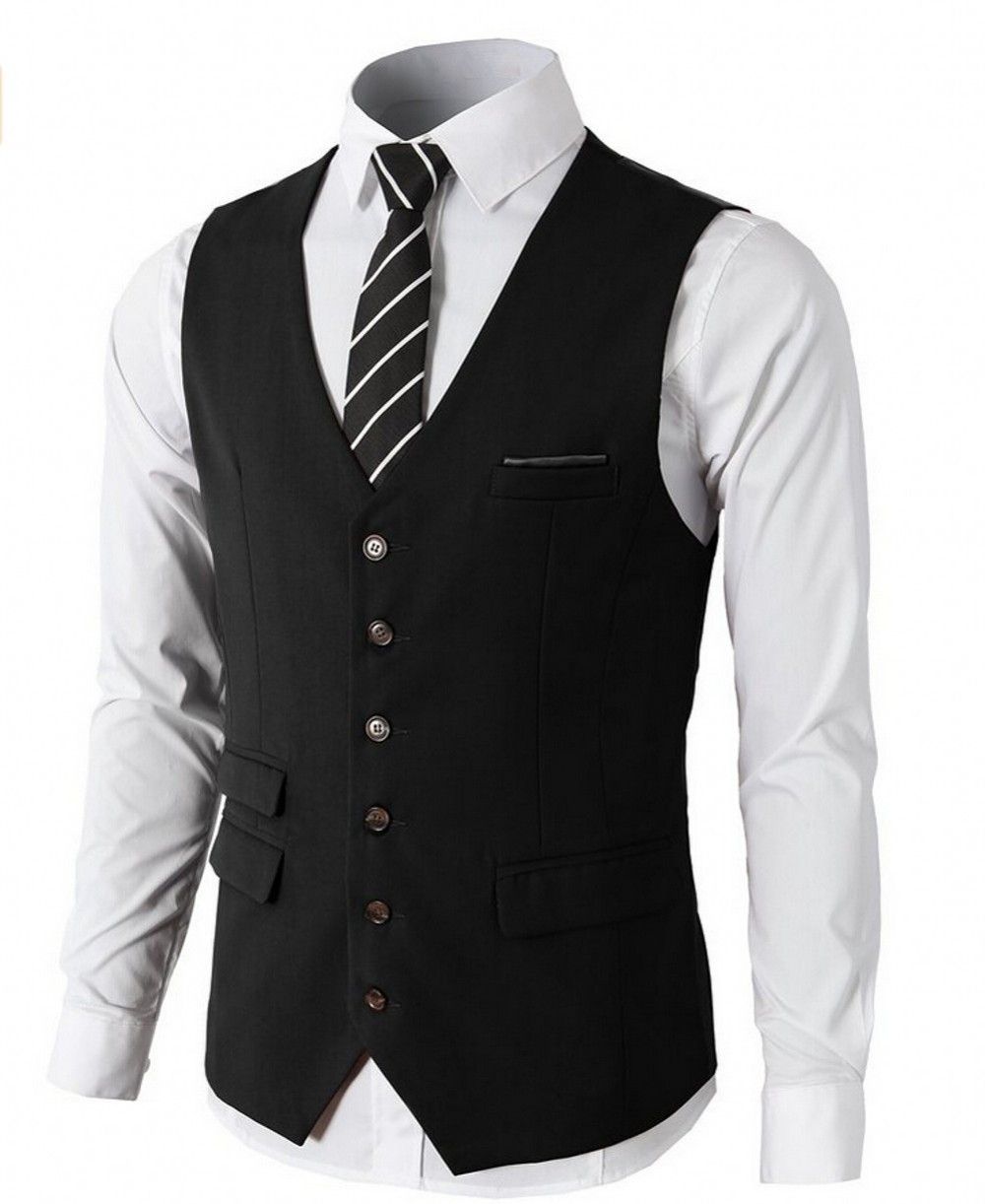 Popular Burgundy Wedding Groom Vests Groomsmen Vests V Neck Men'S Suit