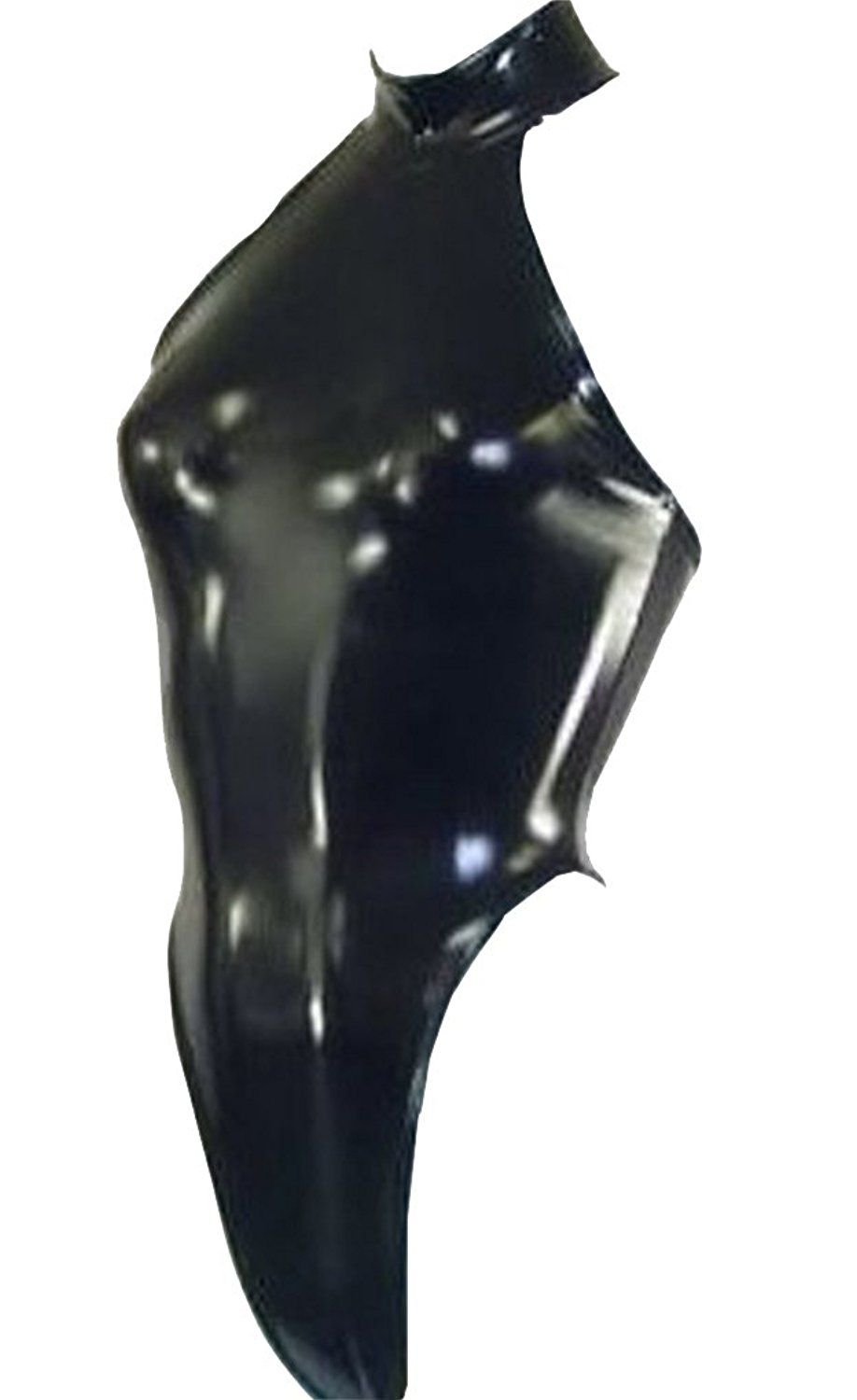 Women's Sexy High Cut Halter Synthetic Latex Catsuit Sleeveless