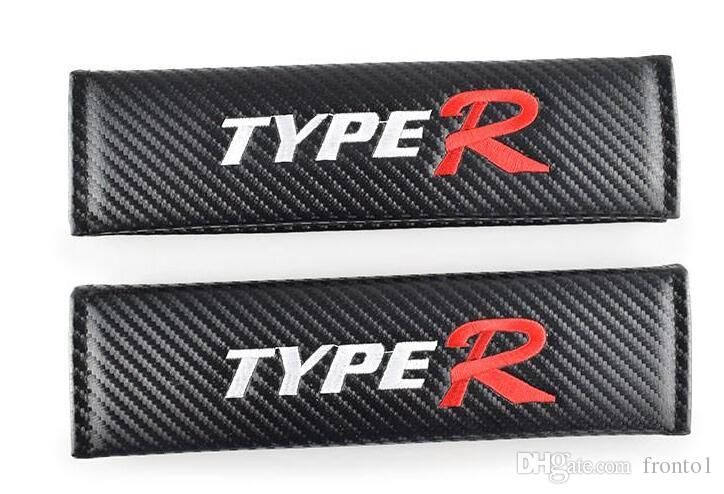 Carbon Fiber Safety Belt Cover For Typer Honda Civic Crv Accord Hrv Jazz City Car Seat Styling 2pcs Lot