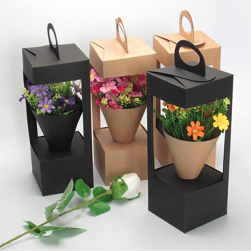 Flowers Packaging Gift Boxes Floral Gift Bag Lighthouse Design Creative