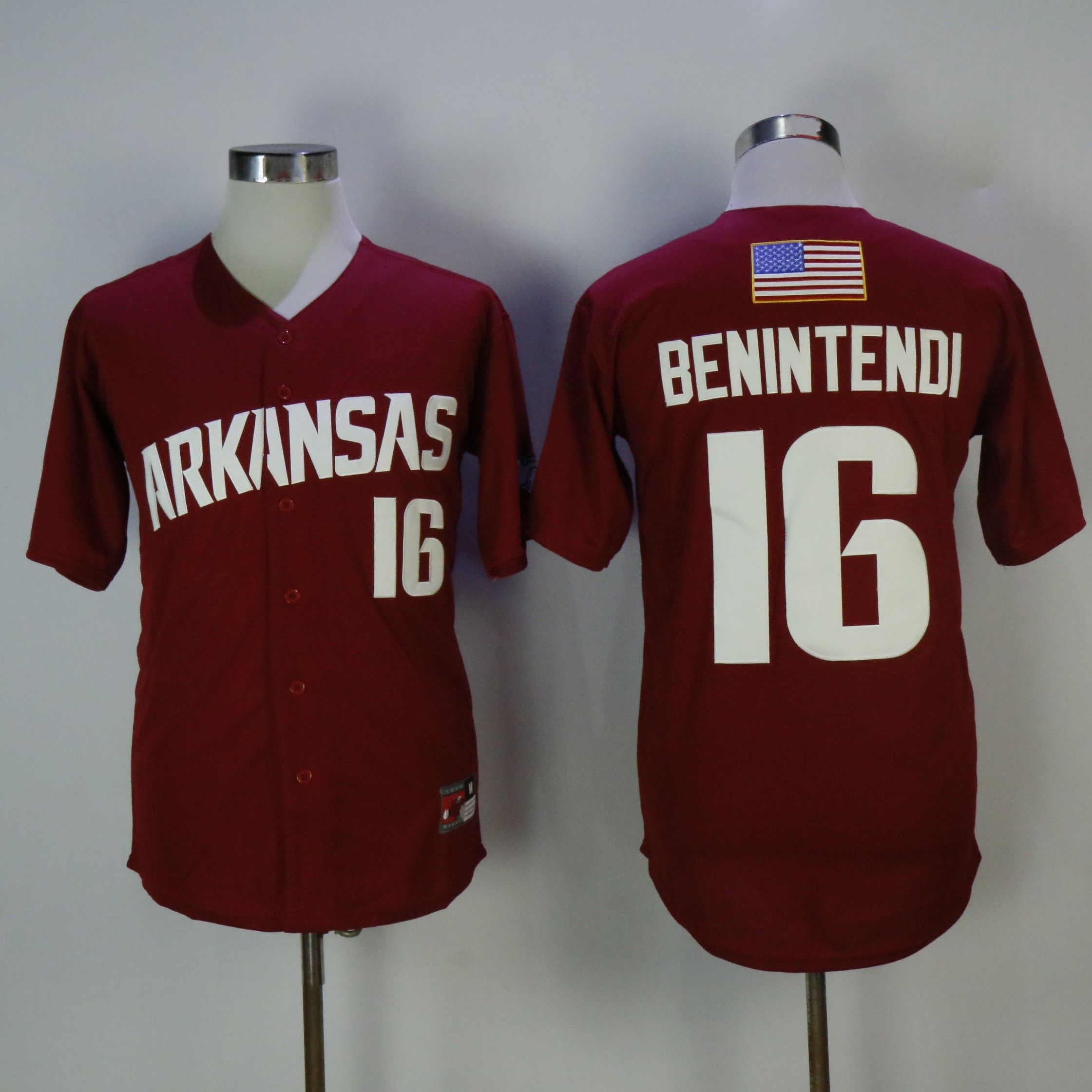 Men Arkansas Razorbacks College Baseball Jerseys 16 Andrew Benintendi