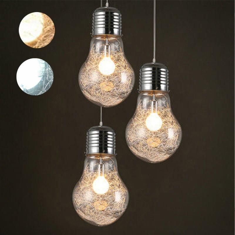 Lumiparty Creative Pendant Lights Vintage Iron Glass Big Led Bulb Lumiparty Creative Pendant Lights Vintage Iron Glass Big Led Bulb Bar Warehouse Ceiling Lamp Lamps Drum Light Shade From Mikety