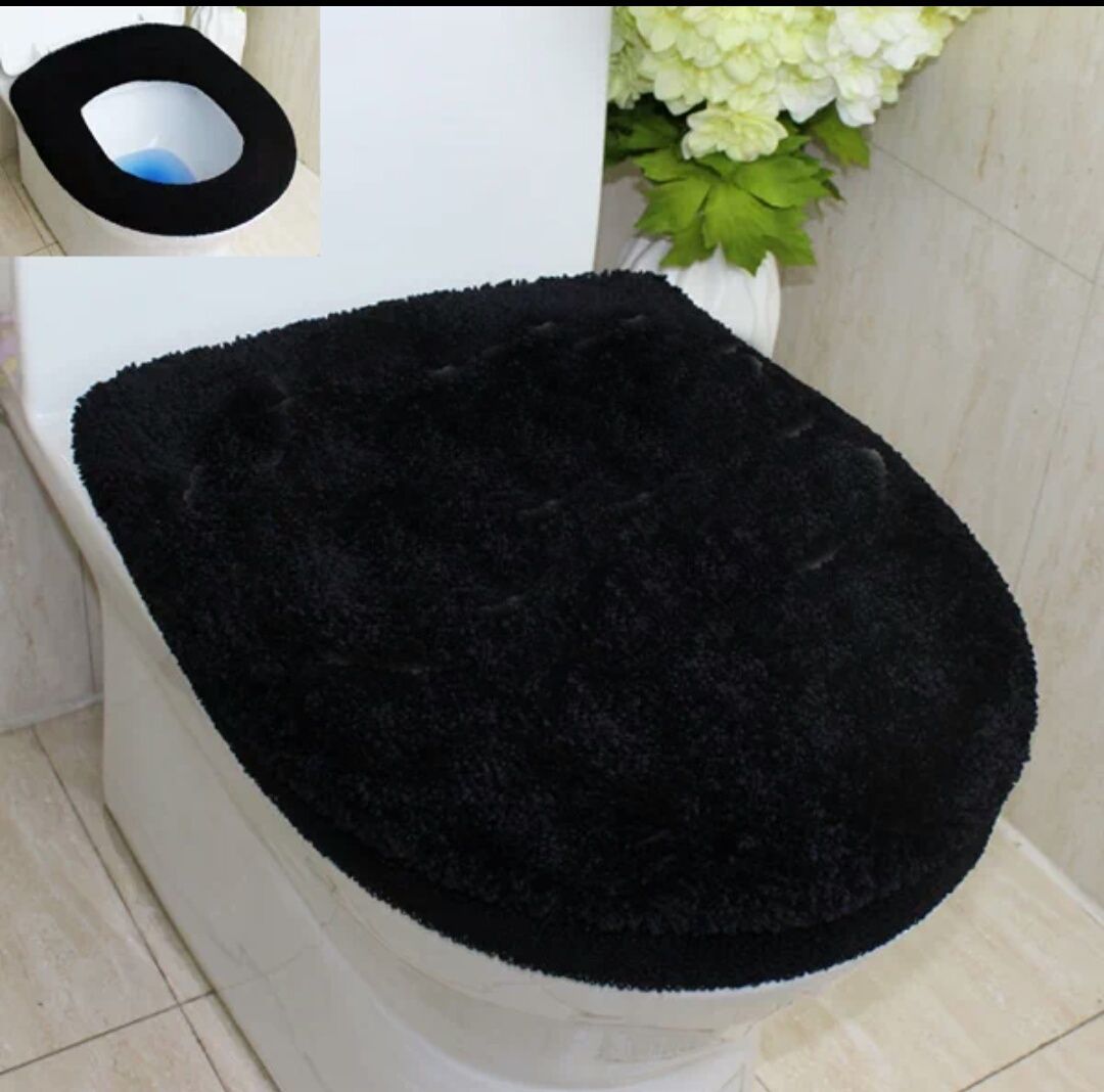 2018 Brand New Black Toilet Seat Cover Bathroom Warmer Washable Pads 2018 Brand New Black Toilet Seat Cover Bathroom Warmer Washable Pads Soft Comfortable Mat Covers From Saintlotus