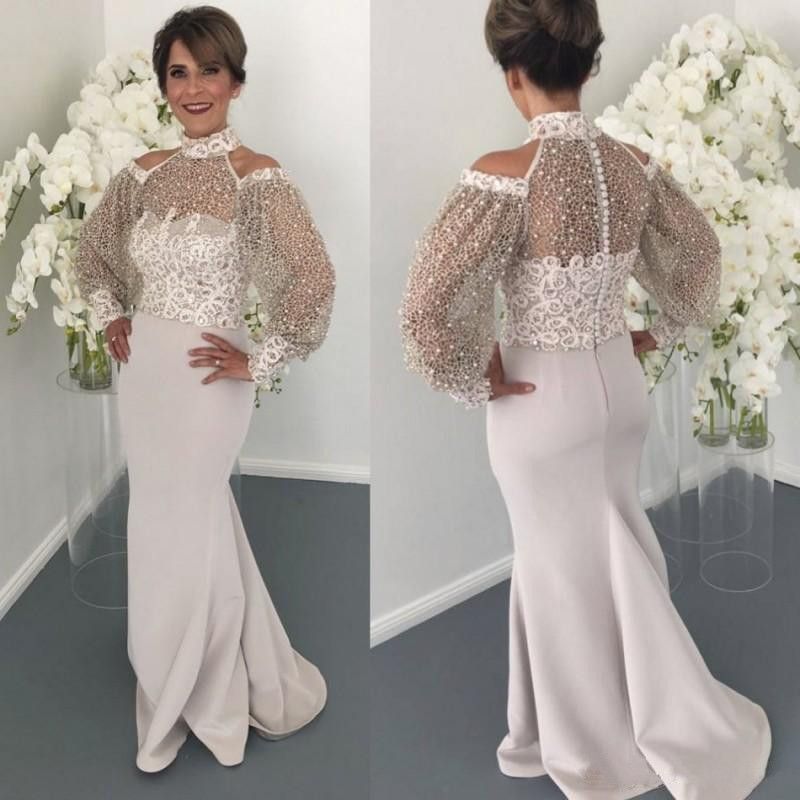 mother of the bride high neck dresses