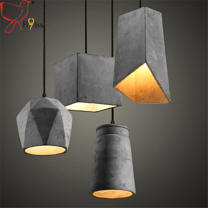 Nordic Rustic Cement Pendant Lights 4 Kinds Natural Suspension Lamp Vintage Lighting Fixtures Hanging
