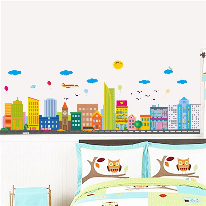 Modern City Building Wall Stickers Home Living Room Decorations Diy Modern City Building Wall Stickers Home Living Room Decorations Diy Landscape Scenery Mural Art Creative Walls Decals Posters Vinyl