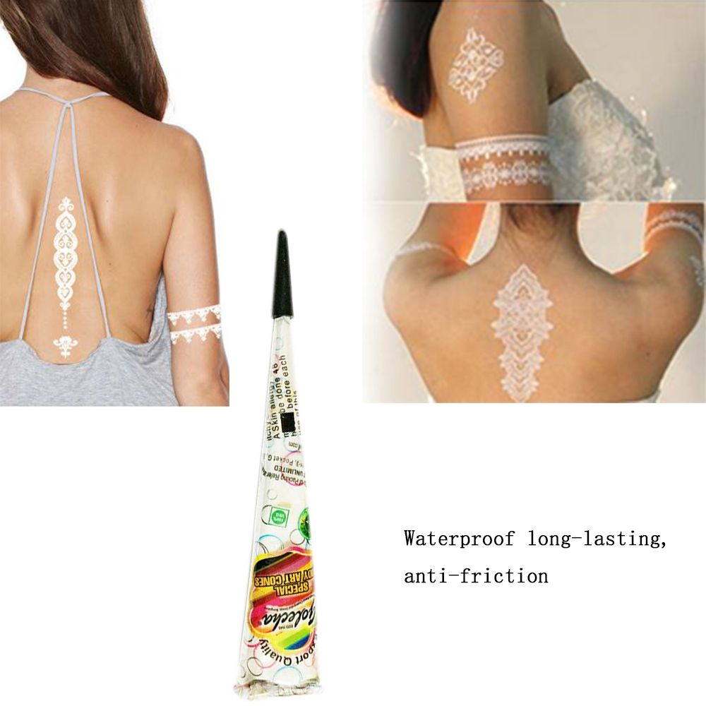 Indian Pure White Henna Tattoo Paste Women Temporary Body Cream