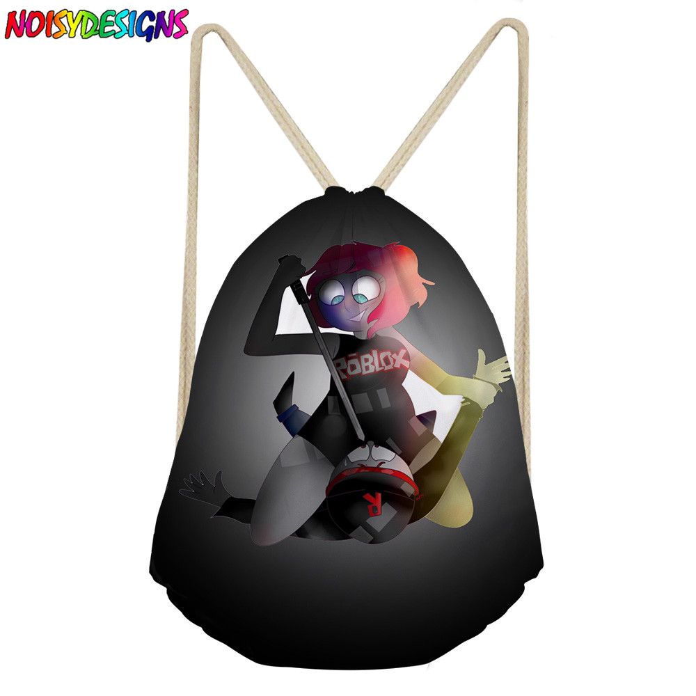 Hot Sale Roblox School Cartoon Shopping Famous Game Bags For Boys Travel Teens Kids Bags String Shoulder Bag Small Drawstring -