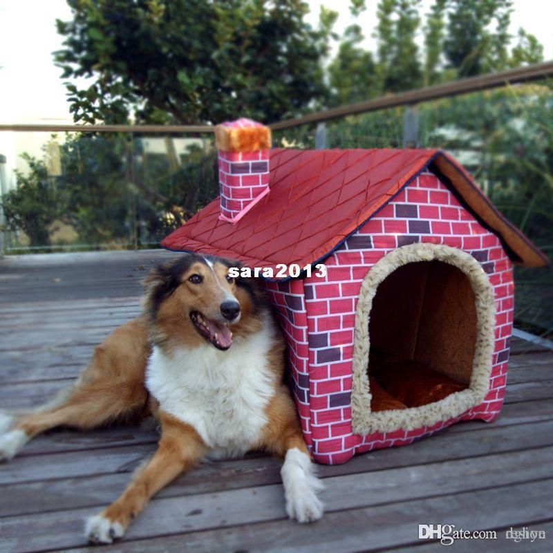 Free Pet Dog House Large Bed Cat Soft Pink Brick Kennel Supplies Best Outdoor Kennels For Dogs
