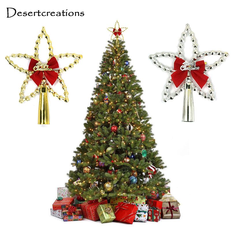 silver gold christmas star xmas tree toppers five pointed star christmas tree topper with bowknot party ornaments decoration 30 glass christmas ornaments - Christmas Star Decorations silver gold christmas star xmas tree toppers five pointed star christmas tree topper with bowknot party ornaments decoration 30 glass christmas ornaments - Christmas Star Decorations