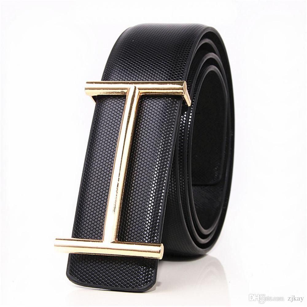 2016 New Fashion Luxury Buckle Belt Mens Smooth Buckle Leather Belts Male High Quality Designer ...