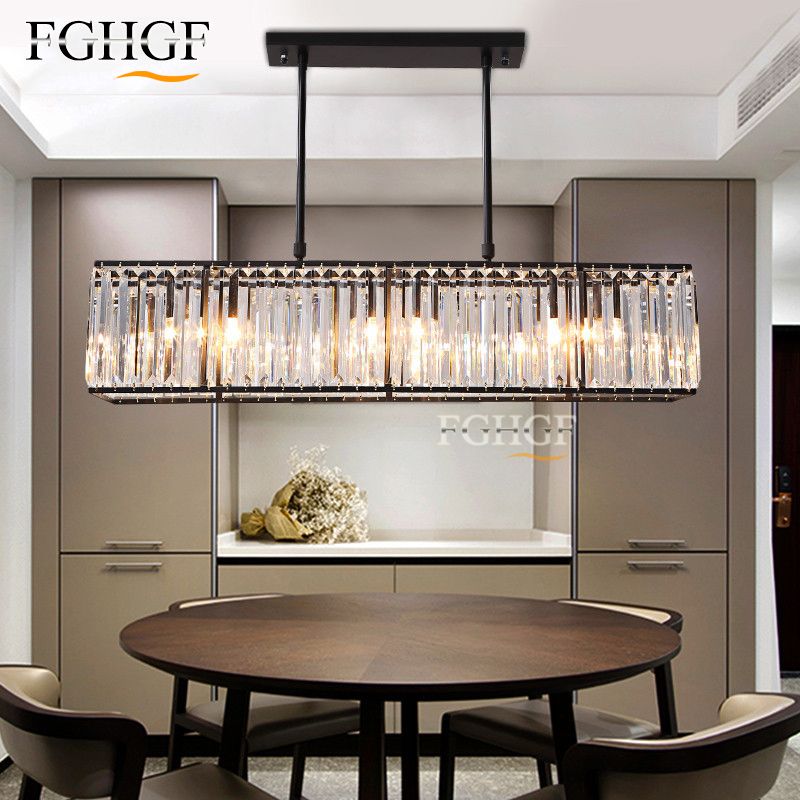 Moderne Kristall Kronleuchter Pendelleuchte Kreative Rechteck Kronleuchter Leuchte Vintage Style Lüster für Wohnzimmer Küche Moderne Kristall Kronleuchter Pendelleuchte Kreative Rechteck Kronleuchter Leuchte Vintage Style Lüster für Wohnzimmer Küche