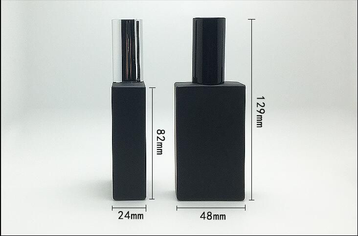 Sambette 50 stks Hoge kwaliteit 50 ml vierkante glazen parfumfles 30 ml zwarte spuitflessen geur verpakking fles hervulbaar