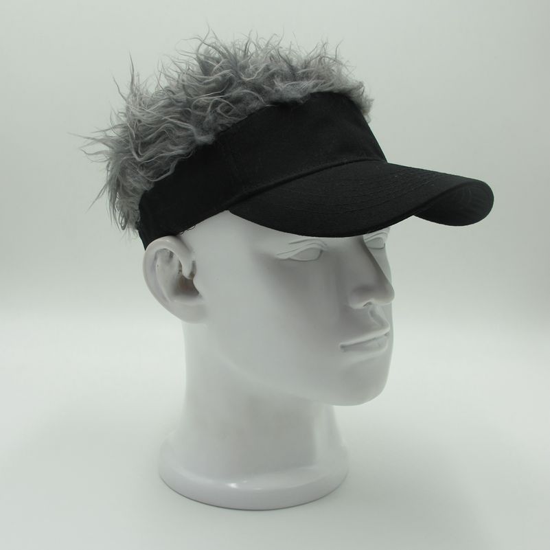 Novelty Hair Visor Hat Golf Wig Cap Fake Adjustable Gift Novelty Party