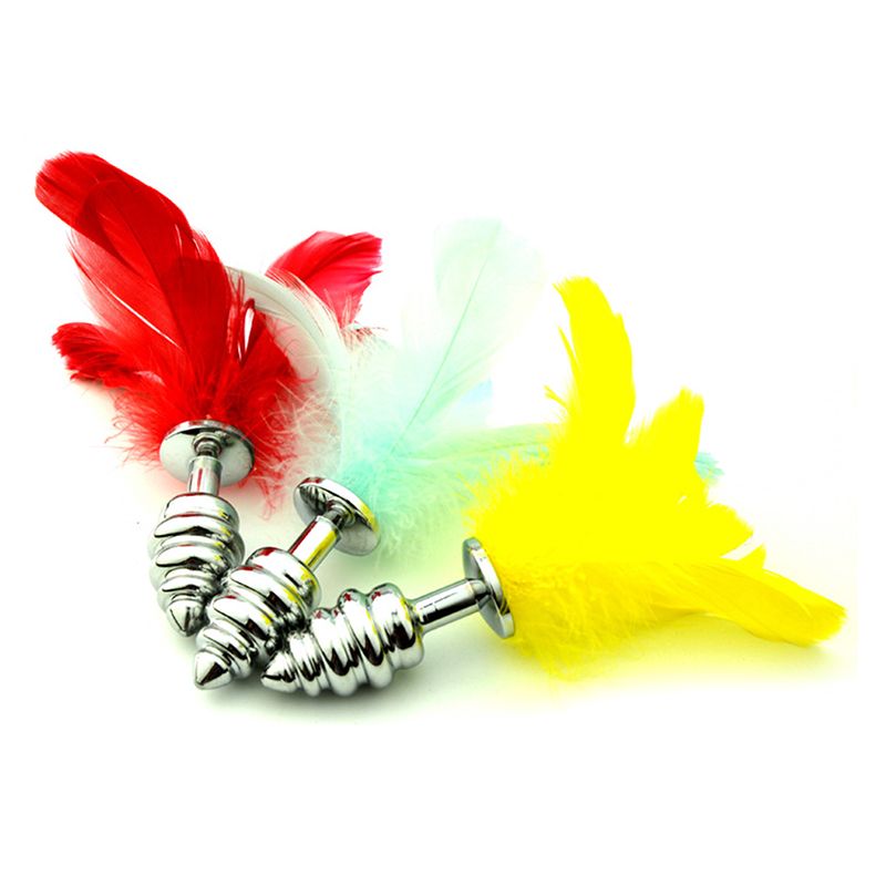 Feather Tail Anal Plug Metal Anal Plug Tail Masturbation For Gay Anal