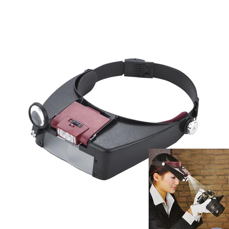 Head Lamp Magnifying Glass Jeweler Loupe With Led 1 5x 3x 6 8x Lights Headband Magnifier Light
