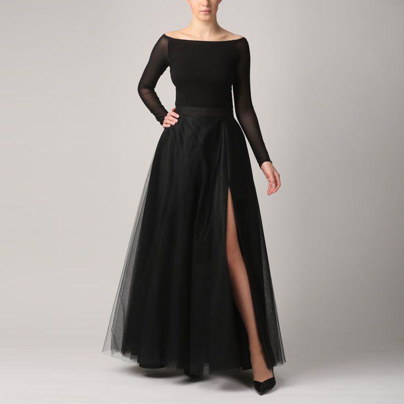 floor length black skirts