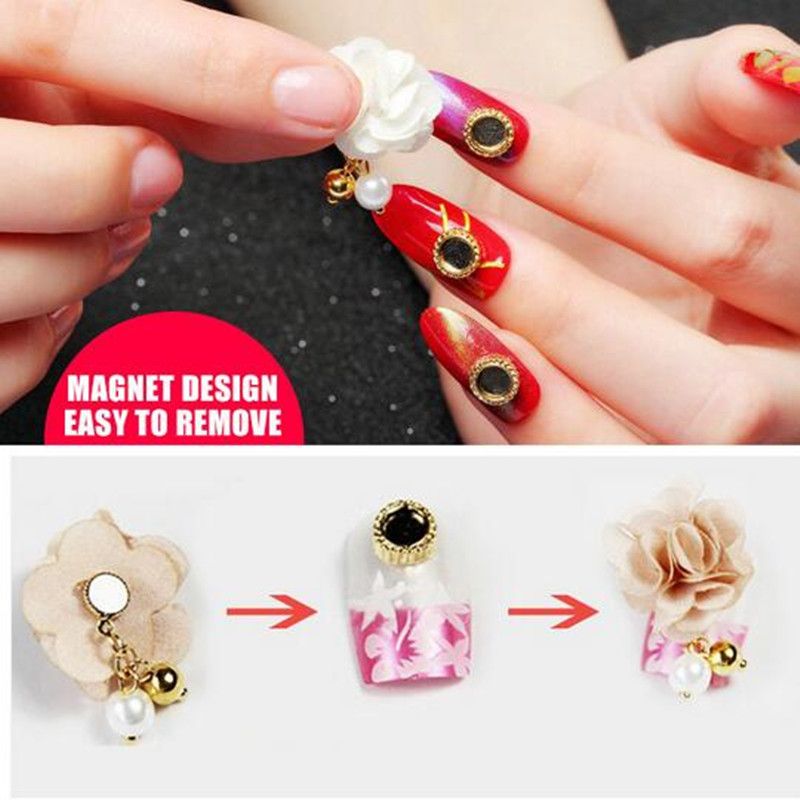 10pcs / lot gel vernis autocollants pour ongles nail art décorations manucure japonais ongles bijoux amovible aimant pendentif magnétique