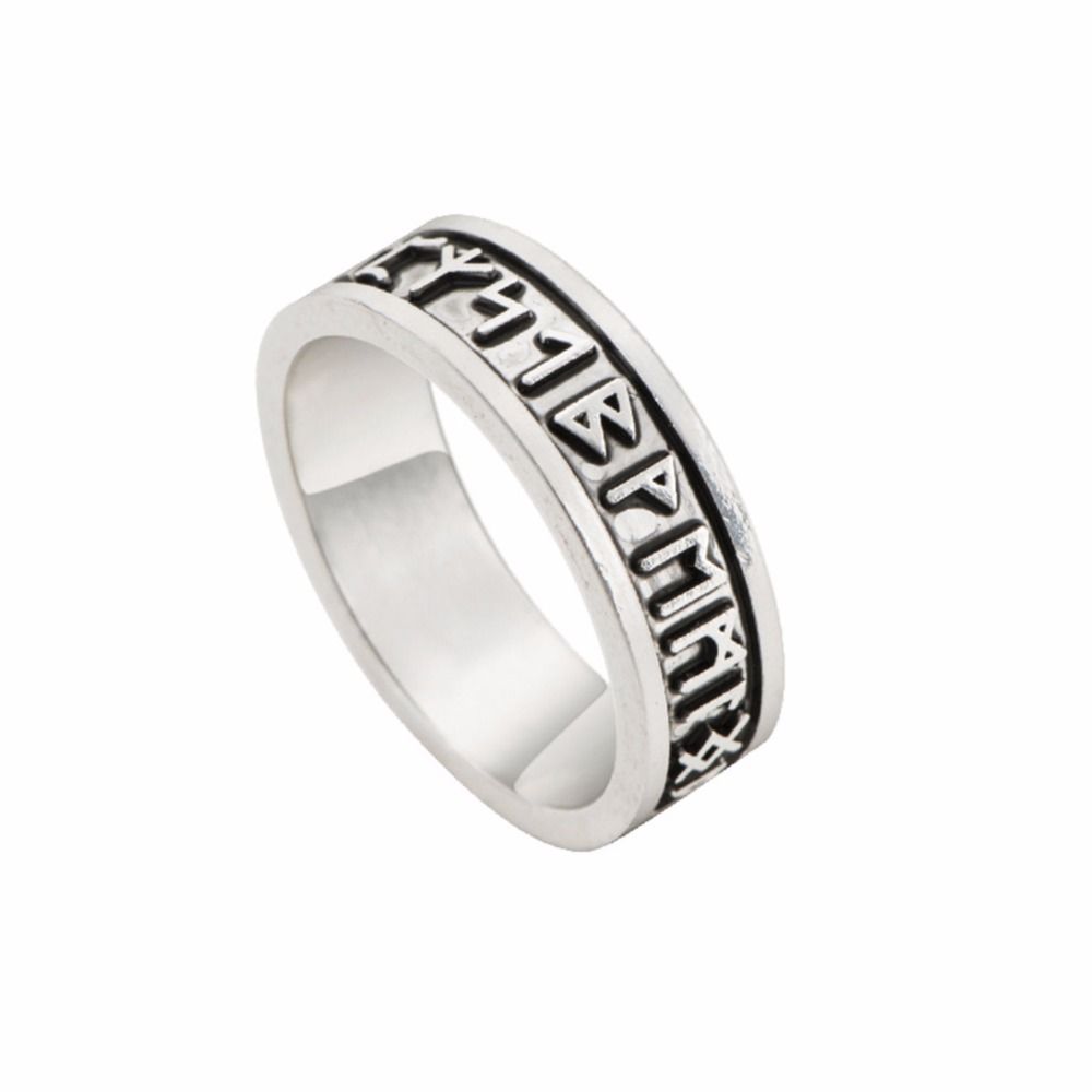 2019 Viking Rings Man S Custom Rune Letter Ring Wedding Anel Nordic