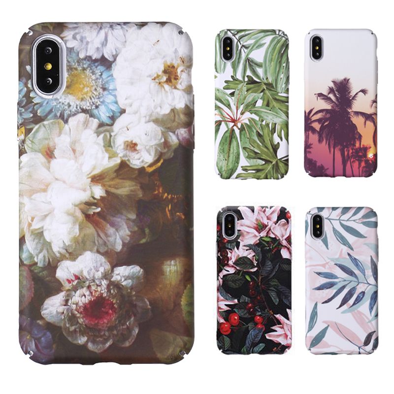 Floral Case For IPhone X Slim Shockproof Printing Pattern Flower Carton