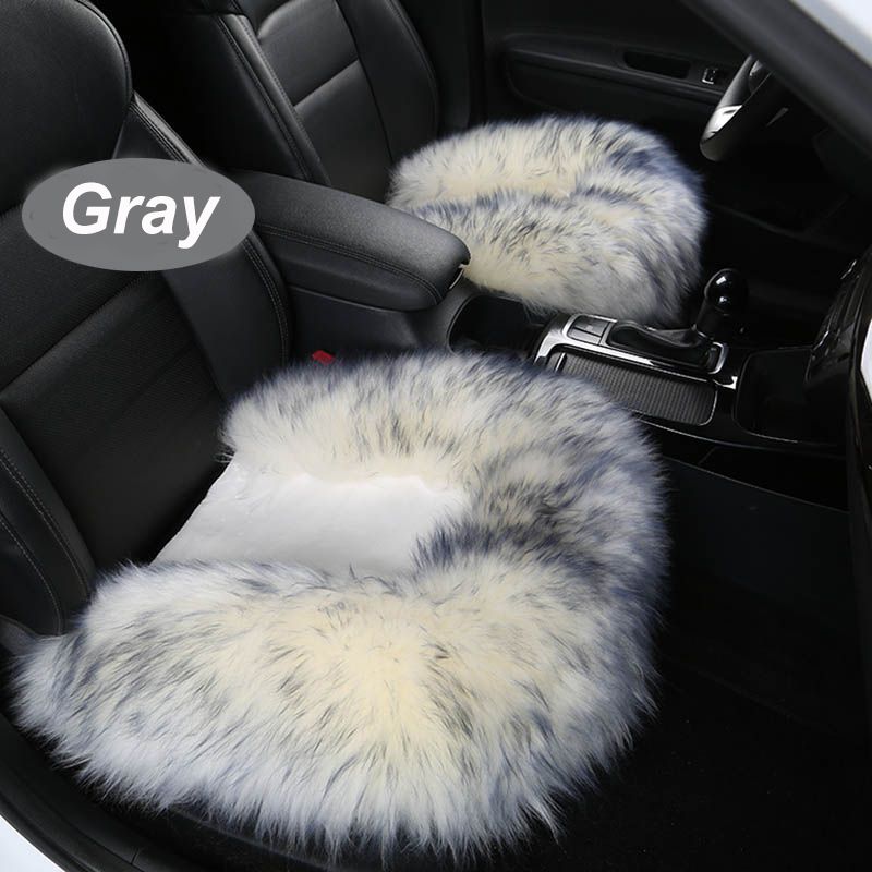 Winter Warm Feeling Long Fur Car Seat Cover For Colors Choose Cushion