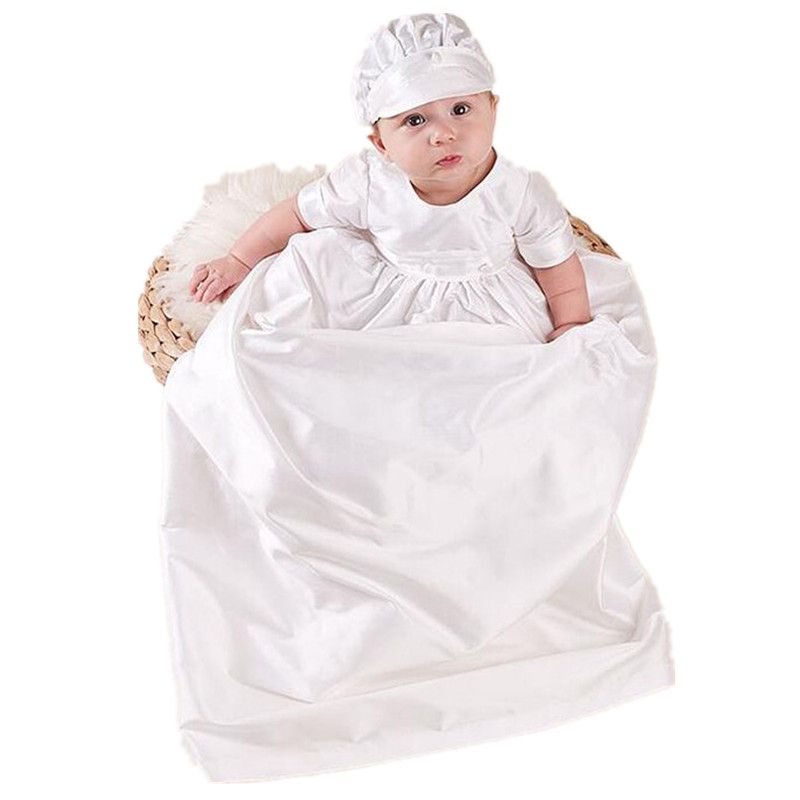 bbwowlin baby boy baptism christening gowns with hat white