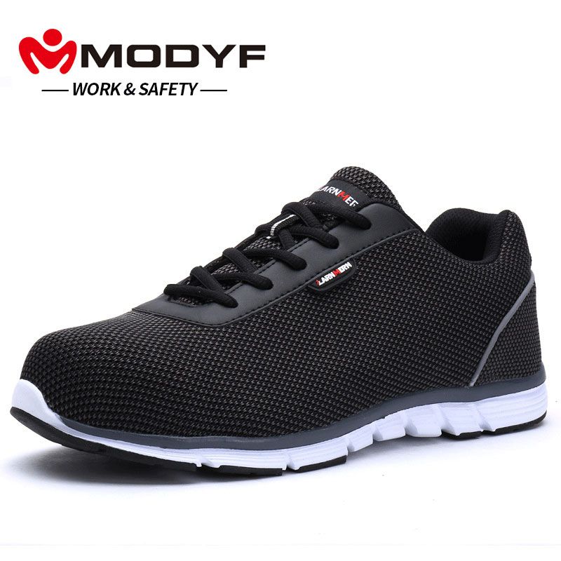 MODYF Men Steel Toe Work Safety Shoes Lightweight Breathable Reflective