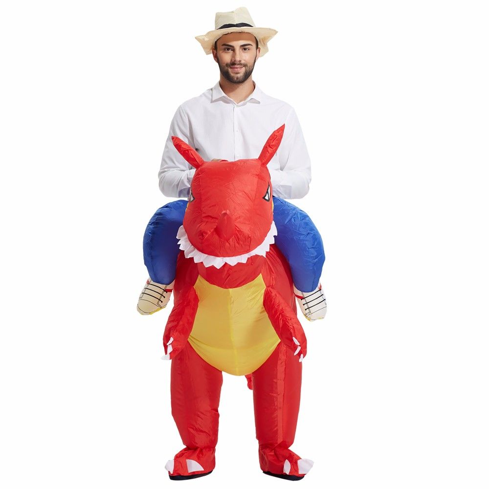 best quality inflatable dinosaur costume for adults halloween costume toys disfraces fancy dress for men kids animal cloth fan operated halloween toy at