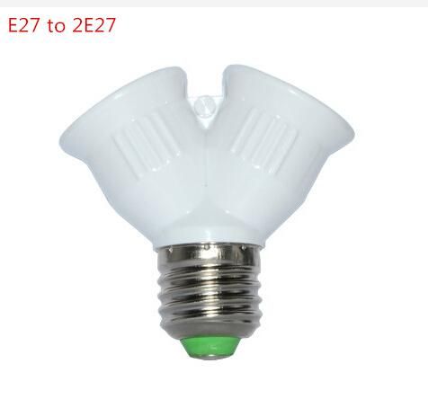 Fireproof E27 To 2 Lamp Holder Converter Socket Led Light Bulb Fireproof E27 To 2 Lamp Holder Converter Socket Led Light Bulb Base Type 2e27 Splitter Adapter For With