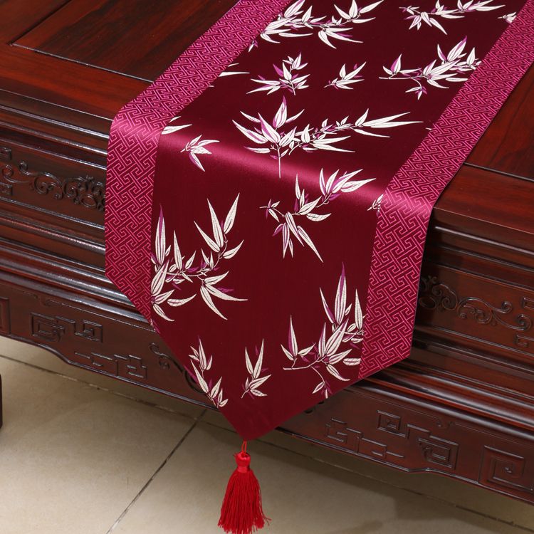 230x33 Cm Long Bamboo Chinese Silk Brocade Table Runner Decorative