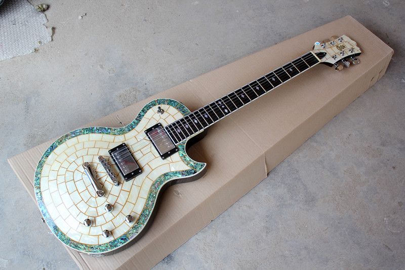 Wholesale Fixed Bridge Electric Guitar with Colorful Abalone Binding