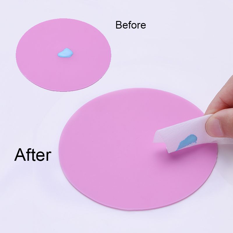 1pc Silicone Round Mixing Paint Palette Mat Foldable Washable Diy Nail Art Stamping Pad Manicure Tools