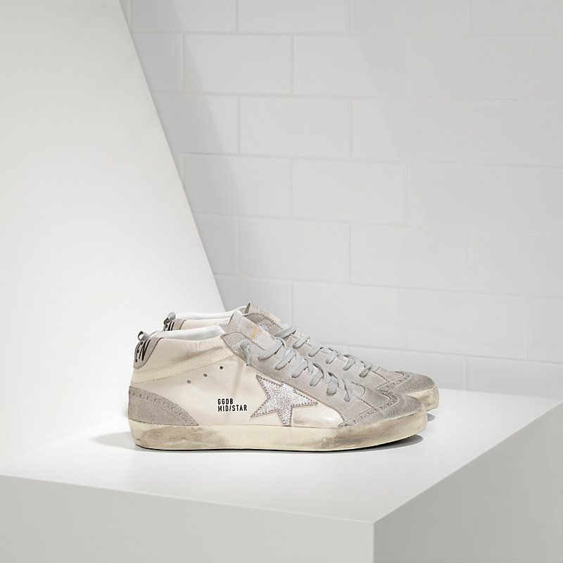 Acquista Italia Marca Scarpe Sneakers Genuine Mid Star In Pelle E Stella In  Camoscio Stella In Argento Bianco A 83,62 € Dal Goosegolden | It.DHgate.Com