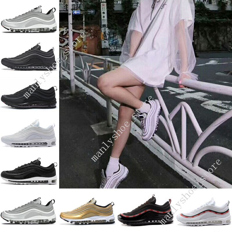 97 OG QS Bullet de plata metalizado dorado TODOS Negro Blanco 3M PRM Zapatos para correr para hombre Mujer 97 negras Zapatillas deportivas Zapatillas 97 OG QS Bullet de plata metalizado dorado TODOS Negro Blanco 3M PRM Zapatos para correr para hombre Mujer 97 negras Zapatillas deportivas Zapatillas