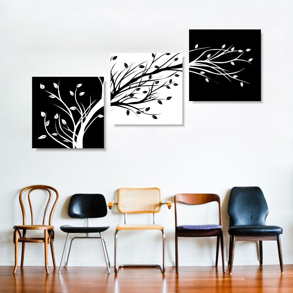 Canvas Wall Art Pictures 3 Pieces Black And White Tree Painting Modular Hd Printed Poster Framework Living Room Home Decoration Canvas Wall Art Pictures 3 Pieces Black And White Tree Painting Modular Hd Printed Poster Framework Living Room Home Decoration